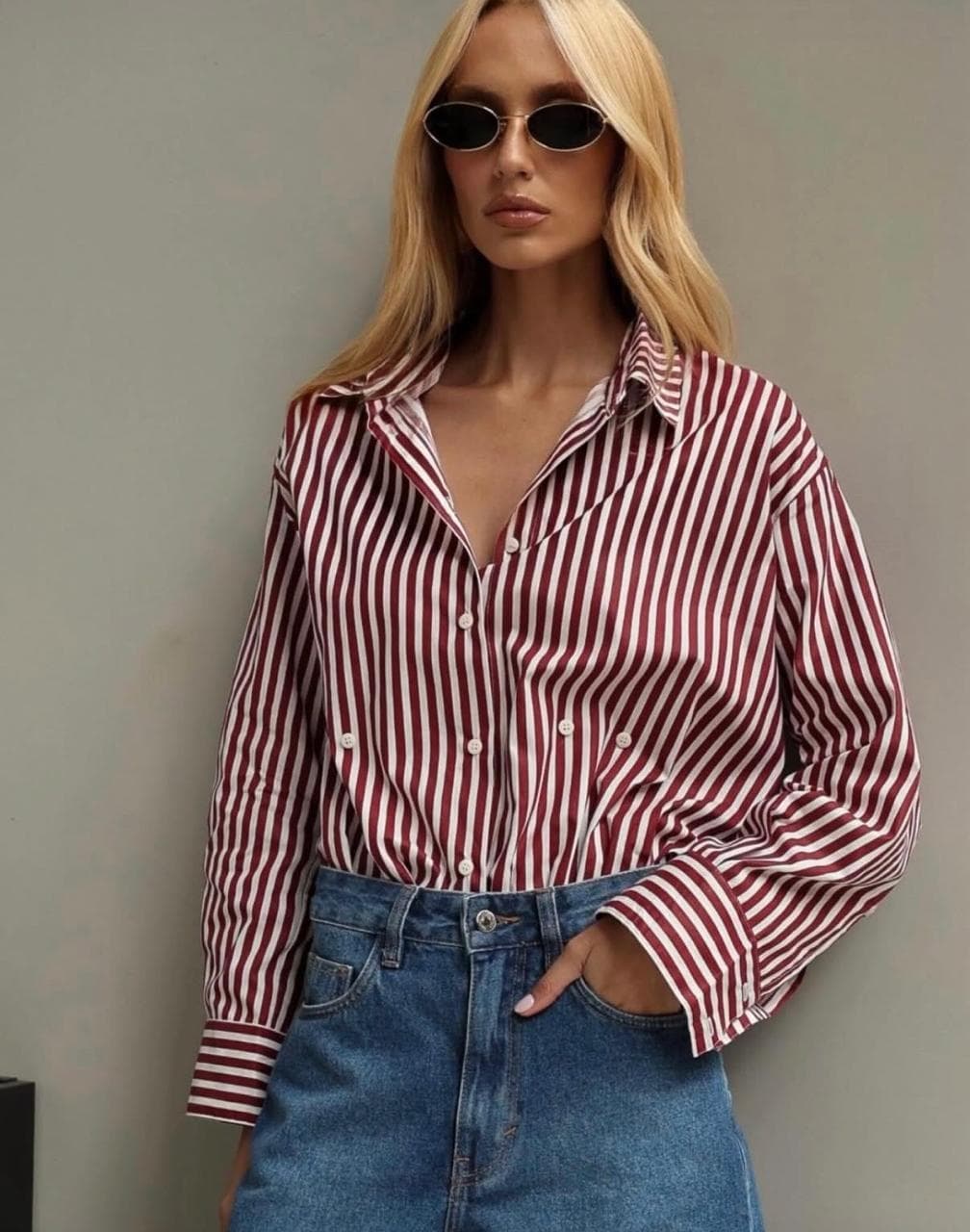 Camisa Listrada Vermelha